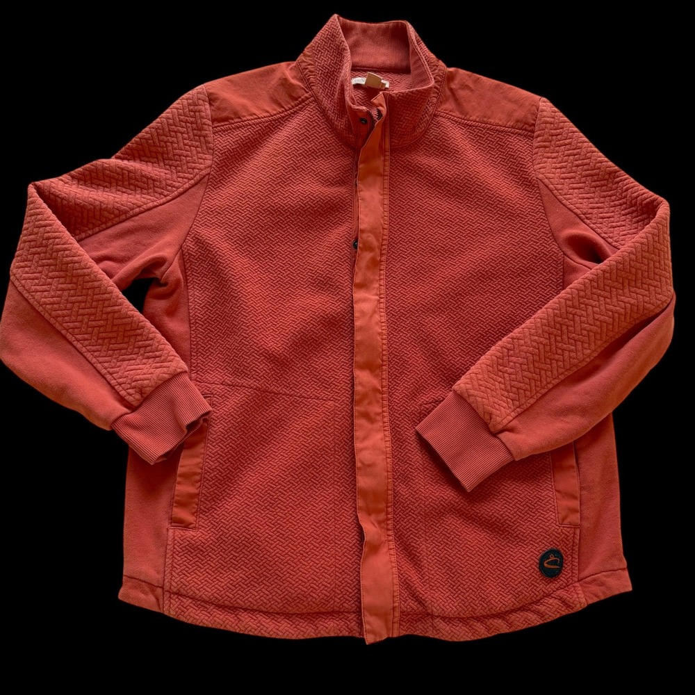 Carbon 2 Cobalt Orange Basketweave Quilted Full Zip Jacket Size M RN129641